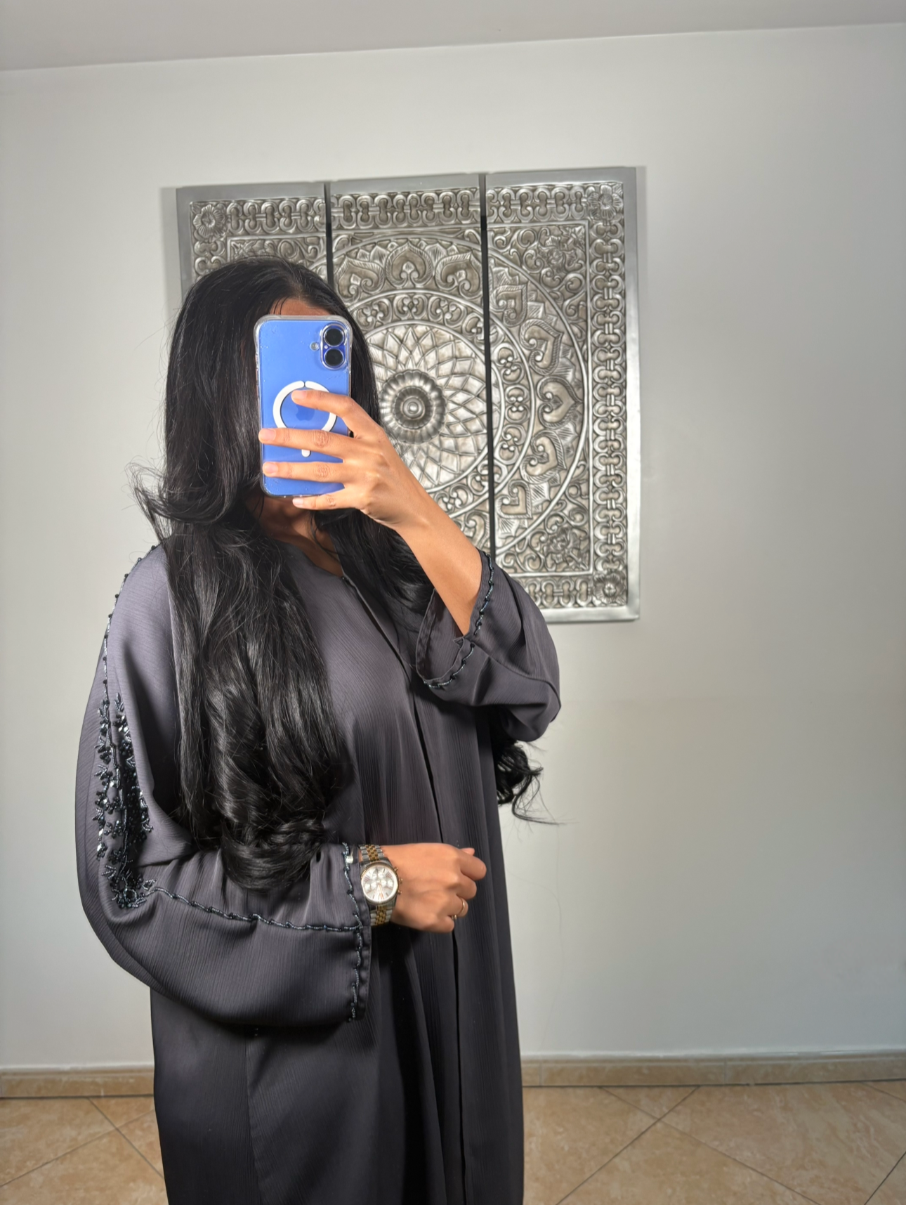 Abaya Dubaï GRISE